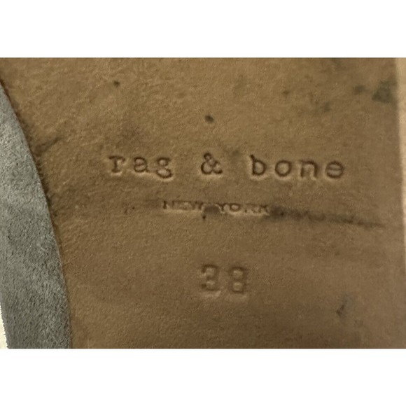 Rag & Bone Womens Sz 38 (US Sz 7.5) Gray Leather Heeled Ankle Boots Suede Bootie - Picture 8 of 9